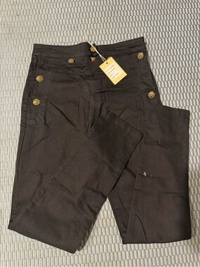 Black Men's Button-Front Jeans